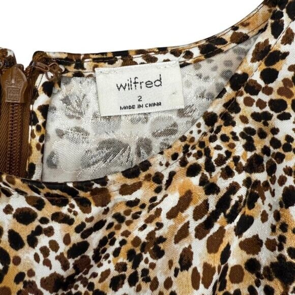 WILFRED Aritzia Baroque Leopard Print Fit And Flare Mini Dress Sz 2 - Picture 5 of 8